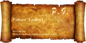 Pakos Izabel névjegykártya